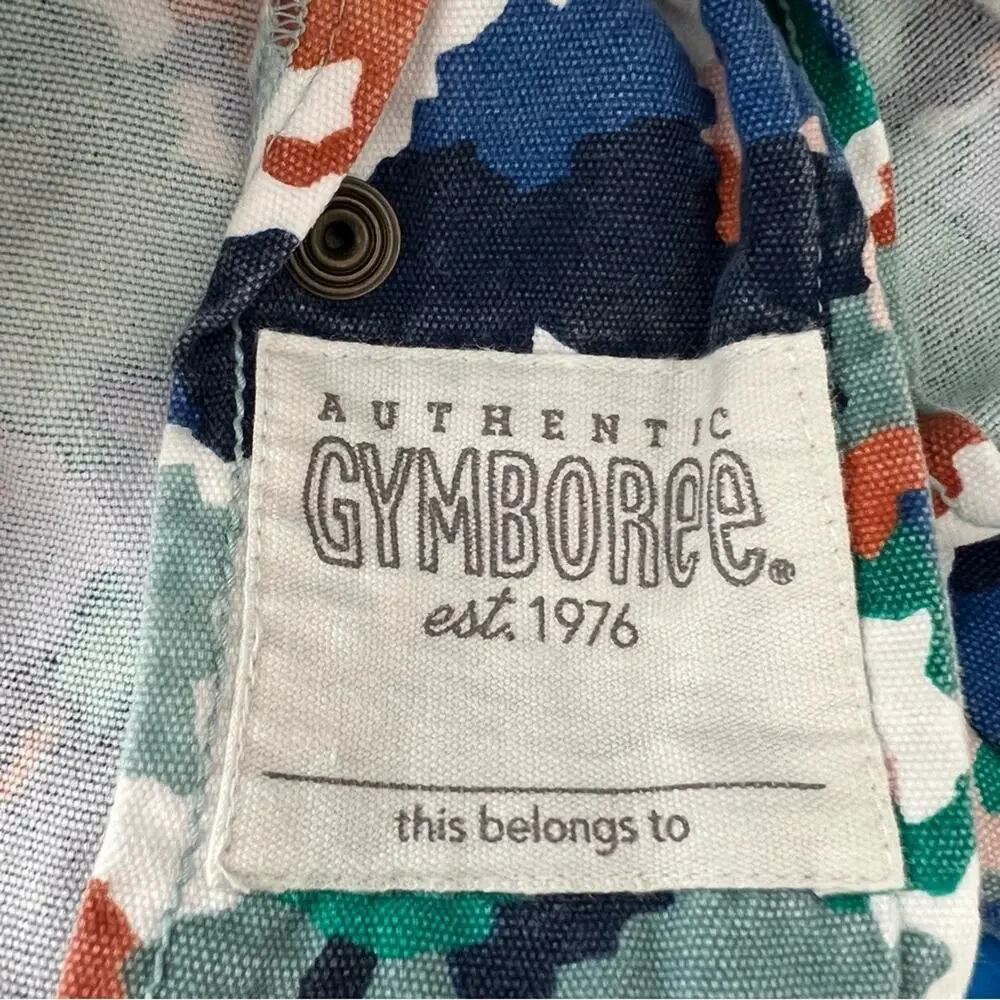 Gymboree Camo Print Hooded Denim Jacket white blue green brown